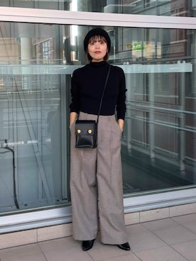 「URBAN RESEARCH（アーバンリサーチ）のアイテム（ニット/セーター）」を使った、サクラコさん（レディース・160cm）の秋コーディネート