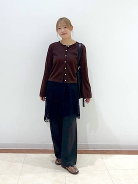 「LOWRYS FARM（ローリーズファーム）のマルチWAYレーススカート　497453（スカート）」を使った、tsukiさん（レディース・167cm）の秋コーディネート