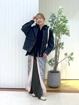 「アイテム（バンダナ/スカーフ）」を使った、tsukiさん（レディース・167cm・20代）の秋コーディネート