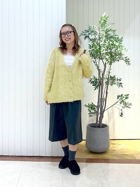「LOWRYS FARM（ローリーズファーム）のシャギーロングＶカーディガン　595935（カーディガン/ボレロ）」を使った、tsukiさん（レディース・167cm）の秋コーディネート