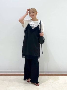 「LOWRYS FARM（ローリーズファーム）のランジェリーキャミＣＨ　 572465（キャミソール）」を使った、tsukiさん（レディース・167cm）の夏コーディネート