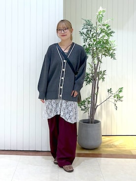 「LOWRYS FARM（ローリーズファーム）のマルチWAYレーススカート　497453（スカート）」を使った、tsukiさん（レディース・167cm）の秋コーディネート