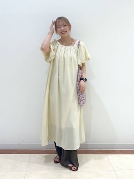 「アイテム（キャミソール、イエロー系）」を使った、tsukiさん（レディース・167cm）の夏コーディネート