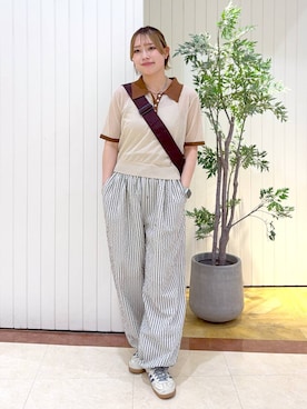 「LOWRYS FARM（ローリーズファーム）のＢＩＧショルダーＢＡＧ 648353（ショルダーバッグ、ブラウン系）」を使った、tsukiさんの春コーディネート
