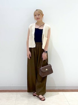 「LOWRYS FARM（ローリーズファーム）のホップサックイージーパンツ 253262（その他パンツ）」を使った、tsukiさん（レディース・167cm）の夏コーディネート