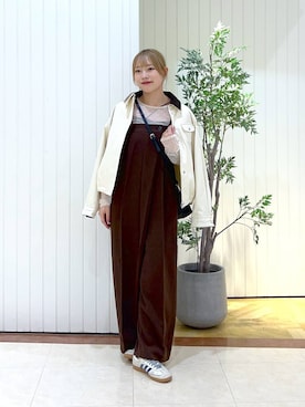 「秋コーデ」｜「アイテム（オールインワン・サロペット）」を使った、tsukiさん（レディース・167cm）の秋コーディネート