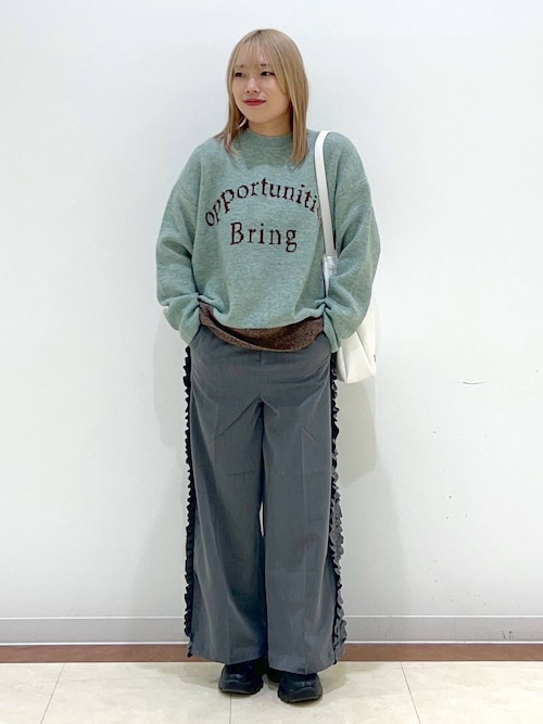 N109マルページ LOWRYS FARM パンツ サイドフリルワイドパンツ 152669