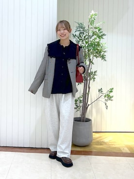 「アイテム（テーラードジャケット、その他）」を使った、tsukiさん（レディース・167cm）の秋コーディネート