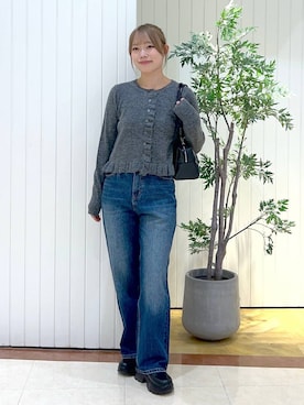 「アイテム（ボストンバッグ）」を使った、tsukiさん（レディース・167cm）の秋コーディネート