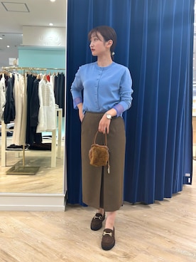 「marco masi（マルコマージ）の【MARCO MASI/ マルコマージ】ミニキューブムートンバッグ（ショルダーバッグ）」を使った、Yuukiさん（レディース・148cm）の秋コーディネート