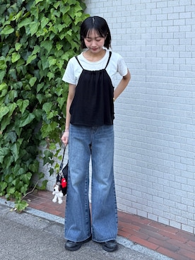 「レイヤードstyle」｜momokaさん（レディース・160cm）の夏コーディネート