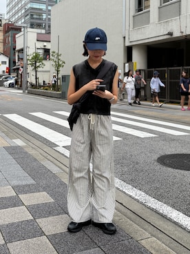 「アイテム（ベスト）」を使った、momokaさん（レディース・160cm）の夏コーディネート