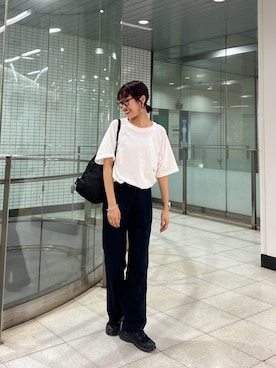 「UNITED ARROWS（ユナイテッドアローズ）のアイテム（スラックス）」を使った、momokaさん（レディース・160cm）の夏コーディネート