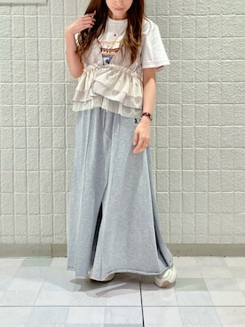 「DOUBLE NAME（ダブルネーム）のアイテム（トップス）」を使った、＊Sa.さん（レディース・147cm）の春コーディネート