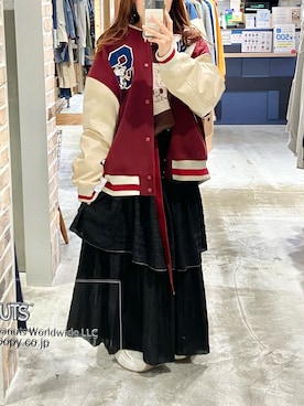 「アイテム（スタジャン）」を使った、＊Sa.さん（レディース・147cm）の秋コーディネート