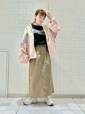 「DOUBLE NAME（ダブルネーム）のアイテム（ブルゾン）」を使った、＊Sa.さん（レディース・147cm）の春コーディネート