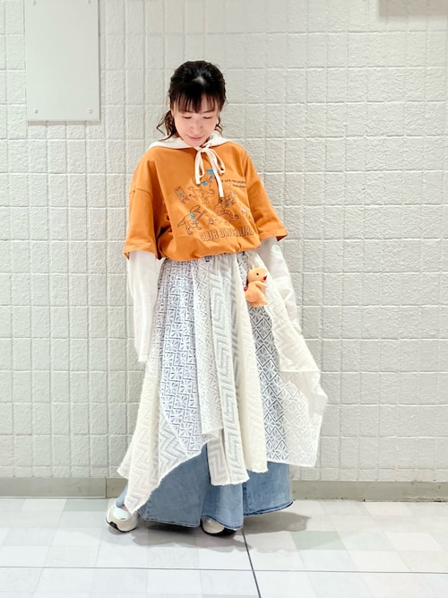 flowerレースランダムヘムスカート