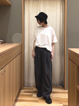 「Samansa Mos2 blue（サマンサモスモスブルー）のアイテム（帽子）」を使った、purinnsmさん（レディース・160cm）の春コーディネート