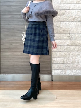 「ORiental TRaffic（オリエンタルトラフィック）のアイテム（ブーツ）」を使った、エスパル仙台店さん（レディース・153cm）の秋コーディネート