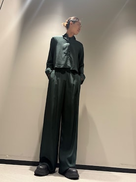 「ARMANI EXCHANGE（アルマーニエクスチェンジ）の【A|X アルマーニ エクスチェンジ】ボリュームソール レザー チェルシーブーツ（ブーツ）」を使った、kiyoさん（メンズ・180cm）の秋コーディネート