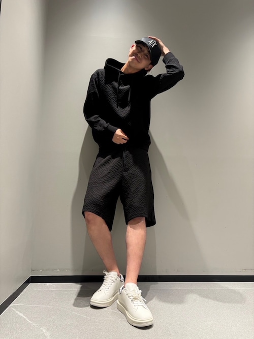 ARMANI EXCHANGE ビッグプリント 中綿フーテッドコート デカロロゴ ARMANI EXCHANGE（アルマーニエクスチェンジ）の「【A|X