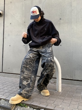 「アイテム（ジャージ）」を使った、TEEMSTOREさん（メンズ・175cm）の冬コーディネート