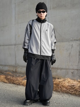 「アイテム（ジャージ）」を使った、TEEMSTOREさん（メンズ・165cm）の冬コーディネート