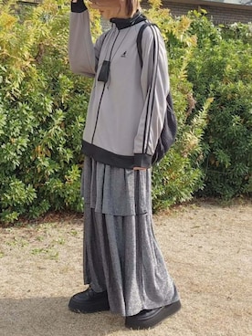 「アイテム（ジャージ）」を使った、TEEMSTOREさん（レディース・161cm）の冬コーディネート