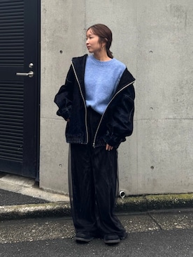 「Ungrid（アングリッド）のアイテム（ブルゾン）」を使った、阿部いろはさん（レディース・148cm）の秋コーディネート