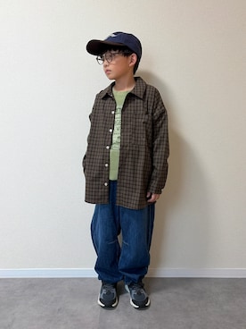 「アイテム（帽子）」を使った、mocchirhさん（キッズ・132cm）の秋コーディネート