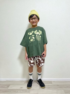 「アイテム（Tシャツ/カットソー）」を使った、mocchirhさん（キッズ・100cm）の夏コーディネート