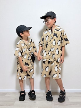 「MAKE YOUR DAY（メイクユアデイ）のアイテム」を使った、mocchirhさん（キッズ・110cm）の夏コーディネート