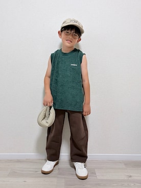 「ヒラキ（ヒラキ）のアイテム（スニーカー）」を使った、mocchirhさん（キッズ・110cm）の夏コーディネート