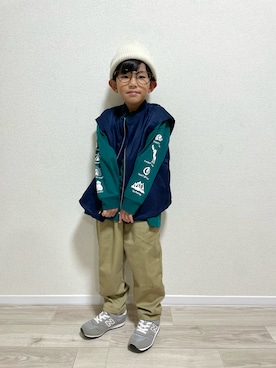 「アイテム（ベスト）」を使った、mocchirhさん（キッズ・100cm）の冬コーディネート