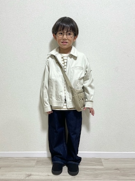 「アイテム（ブルゾン）」を使った、mocchirhさん（キッズ・100cm）の秋コーディネート