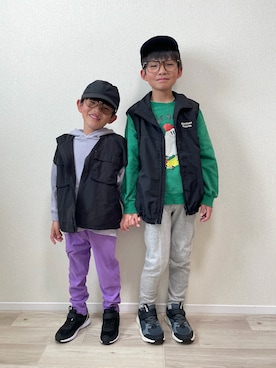 「MAKE YOUR DAY（メイクユアデイ）のアイテム」を使った、mocchirhさん（キッズ・110cm）の春コーディネート