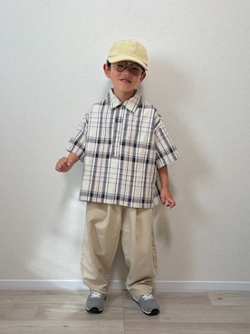 「BREEZE（ブリーズ）のアイテム（パンツ）」を使った、mocchirhさん（キッズ・110cm）の春コーディネート