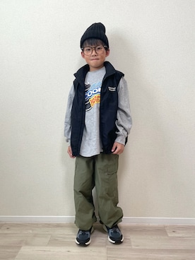 「Ocean&Ground（オーシャン&グラウンド）のアイテム」を使った、mocchirhさん（キッズ・128cm）の春コーディネート