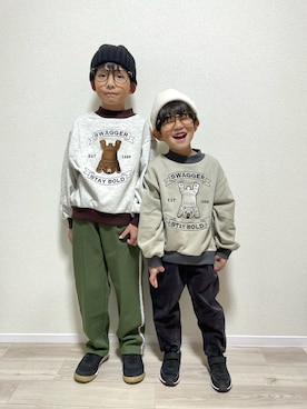 「アイテム（パンツ）」を使った、mocchirhさん（キッズ・100cm）の冬コーディネート