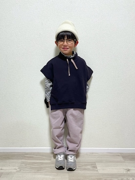 「アイテム（帽子）」を使った、mocchirhさん（キッズ・100cm）の冬コーディネート