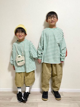 「アイテム（パンツ）」を使った、mocchirhさん（キッズ・100cm）の秋コーディネート