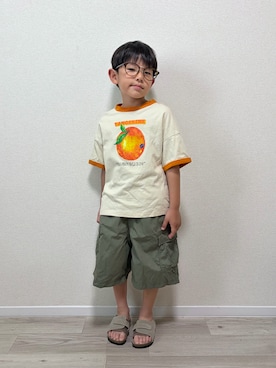 「p.premier（ピードットプルミエ）のアイテム」を使った、mocchirhさん（キッズ・110cm）の春コーディネート