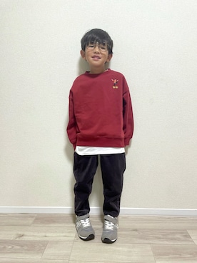 「アイテム（スウェット）」を使った、mocchirhさん（キッズ・100cm）の秋コーディネート