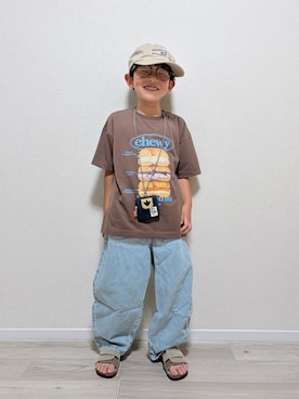 「and D. petit main（アンドディープティマイン）のアイテム」を使った、mocchirhさん（キッズ・110cm）の夏コーディネート