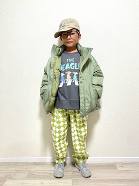 「BAYFLOW（ベイフロー）のアイテム」を使った、mocchirhさん（キッズ・128cm）の冬コーディネート