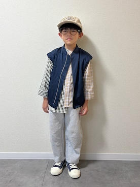 「アイテム（キャップ）」を使った、mocchirhさん（キッズ・110cm）の秋コーディネート