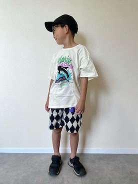 「Life Support Products（ライフサポートプロダクツ）のショートタックパンツ（その他パンツ）」を使った、mocchirhさん（キッズ・100cm）の夏コーディネート