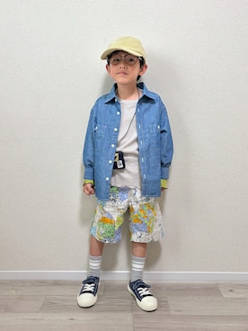 「H&M（エイチ・アンド・エム）のアイテム」を使った、mocchirhさん（キッズ・110cm）の春コーディネート