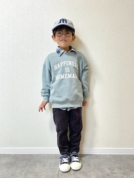 「アイテム（スウェット）」を使った、mocchirhさん（キッズ・100cm）の秋コーディネート