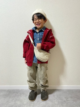 「アイテム（パーカー）」を使った、mocchirhさん（キッズ・100cm）の秋コーディネート